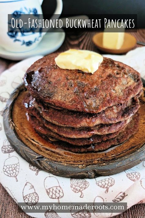 These Old-Fashioned Buckwheat Pancakes are hearty with a slightly nutty flavor. And because they are raised overnight with yeast, they are lighter and fluffier than typical buckwheat pancakes. Buckwheat Pancakes Recipe, Yeast Pancakes, Buckwheat Pancake Recipes, Recipes With Yeast, Buckwheat Cake, Pancakes From Scratch, Buckwheat Pancakes, Homemade Strawberry Jam, Breakfast Meals