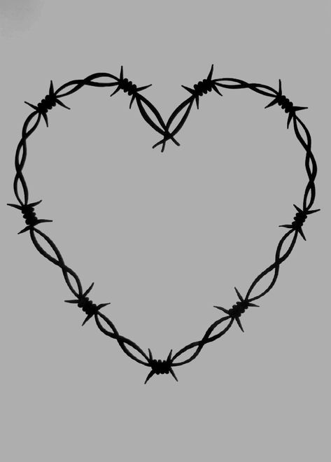 Barbwire Heart Tattoo Design, Barb Wire Heart Tattoo, Barbwire Heart Tattoo, Barbed Wire Heart Tattoo, Barbed Wire Heart, Rose Drawing Tattoo, Small Tattoos With Meaning, Initial Tattoo, Cute Small Tattoos