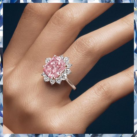 Harry Winston. Fancy Intense Pink diamond ring. Harry Winston Engagement Ring, Fancy Pink Diamond Ring, Harry Winston Engagement, Engagement Ring Pink, Glamorous Jewelry, Pink Engagement Ring, The Bling Ring, Pink Diamond Ring, Modern Gold Jewelry