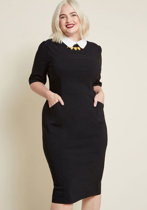 Plus Size Dresses | ModCloth Plus Size Work Dresses Professional, Work Dresses Professional, Plus Size Work Dresses, Collared Dresses, Dress Work Outfit, Plus Size Vintage Dresses, Plus Size Black Dresses, Plus Size Work, Corporate Attire