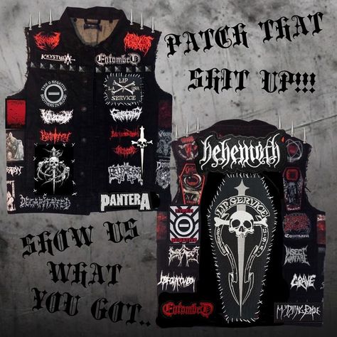 Patch yur shit up! We love seeing what you guys DIY with our patches! Patches in the shop now! Get it 🖤☠️🖤 #battlevest # DIY #metal Battle Jacket Patches, Battle Jackets, Jacket Patches, Battle Jacket, Type O Negative, Custom Patches, Diy Metal, Patches Jacket, Planning Ideas