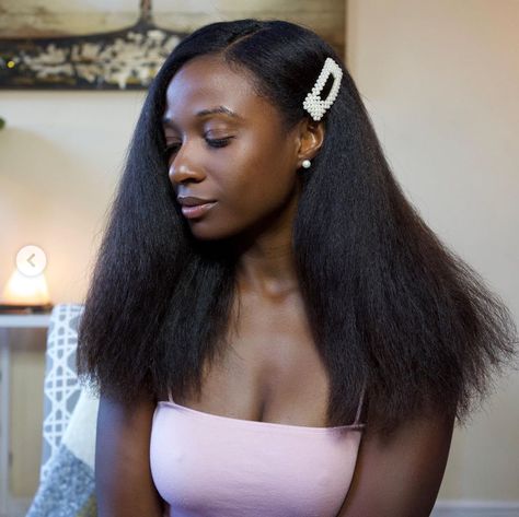 Long 4c Natural Hair Blowout, How To Style Relaxed African Hair, Blowout Afro, Long 4c Hairstyles, Straight 4c Hair, Natural Blowout Hairstyles, 4c Hair Blowout, 4c Blowout, 4c Blowout Hairstyles