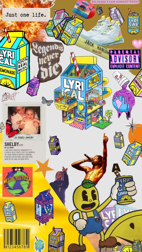 Lyrical Lemonade Aesthetic, Lyrical Lemonade Wallpaper, Lemonade Wallpaper, Lemonade Aesthetic, Lyrical Lemonade, Lil Skies, Design Layout, What I Want, Lemonade