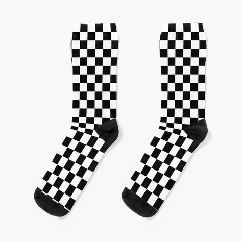 Checkered Socks, Rude Girl, Black And White Socks, Girl Time, Rude Boy, Checkerboard Pattern, Black Socks, Patterned Socks, Designer Socks