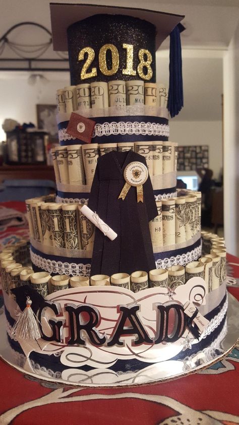 My Nursing Graduation Money Cake For My Daughter,  She Has No Idea! Boys Graduation Party, High School Graduation Party Decorations, Graduation Money Gifts, Senior Graduation Party, Boy Graduation, Graduation Party High, Graduation Tables, Graduation Party Diy, Graduation Money