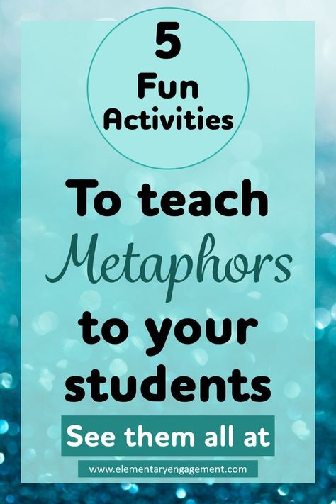 Metaphor Activities for Kids | Whether you are trying to meet the figurative language standards for fourth or fifth grade or you are looking for a way to challenge your younger learners, these metaphor activities can elevate your figurative language lessons.  Try out the metaphor lessons and activities today and watch your students begin to find, use, and understand metaphors tomorrow! Similes And Metaphors Anchor Chart, Simile Lesson, Writing Metaphors, Metaphor Activities, Figurative Language Lessons, Figurative Language Activity, Teaching Figurative Language, Interactive Poster, Learning Phonics