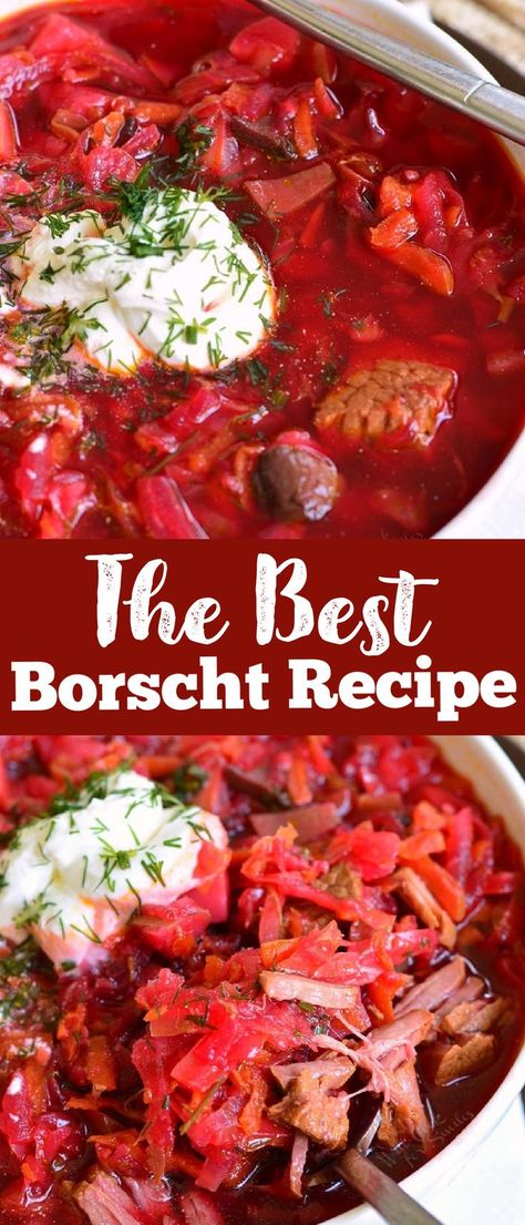 Keto Borscht Soup, Ukrainian Borscht Recipe, Ukranian Borscht Recipe, Borscht With Beef, Borscht Soup Recipe With Pork, Red Borscht Soup, Borscht With Meat, Instant Pot Borscht With Beef, Easy Borscht Recipe