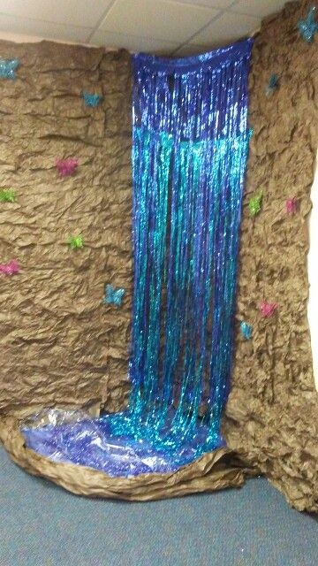 Waterfall Decoration, Diy Waterfall, Jungle Decorations, Dance Props, Library Themes, Vbs 2024, Teacher Doors, Class Decor, Class Decoration