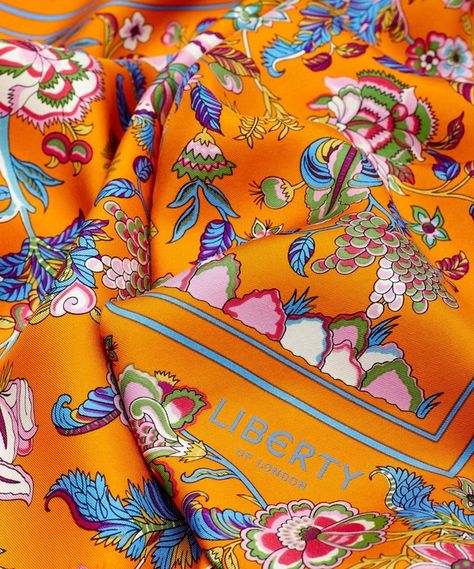 Tree of Life 90 x 90 Silk Scarf Liberty Scarf, Silk Scarf Design, Luxury Scarves, Liberty London, Scarf Silk, Orange Tree, Hermes Scarf, Liberty Print, Scarf Design