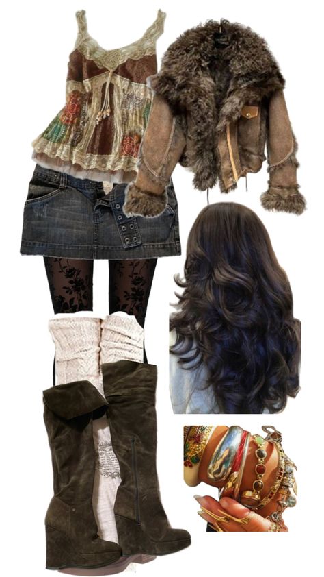 Aria Montgomery style/bohemian/layers/autumn outfits Repo The Genetic Opera Outfits, Tails Inspired Outfit, Aria Montgomery Outfits Aesthetic, Hipster Outfits Aesthetic, Along Came Polly Outfits, Whimsical Core Outfits, Aria Montgomery Aesthetic Outfit, Mazzy Star Aesthetic Outfits, Mabel Pines Inspired Outfits