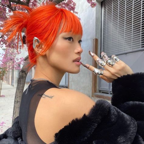 Bright Orange Hair, Cheveux Oranges, Lil Pump, Hip Hip, Dye My Hair, Orange Hair, Hair Inspo Color, Aesthetic Hair, Bright Orange