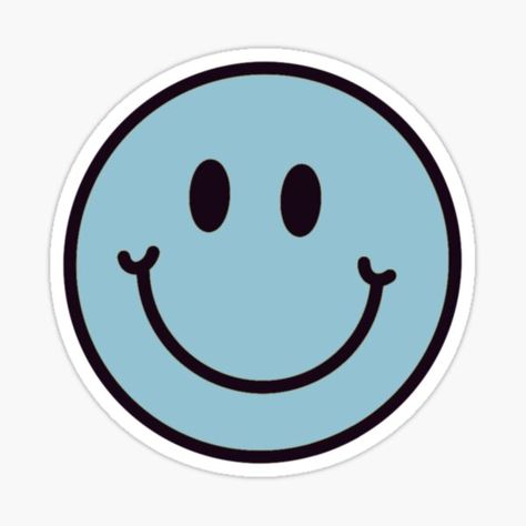 "Light Blue Pastel Smiley Face" Sticker by andiegras | Redbubble Preppy Stickers Blue, Pastel Smiley Face, Skincare Stickers, Binder Stickers, Blue Smiley Face, Smiley Face Sticker, Wallpaper City, Vsco Stickers, Blue Emoji