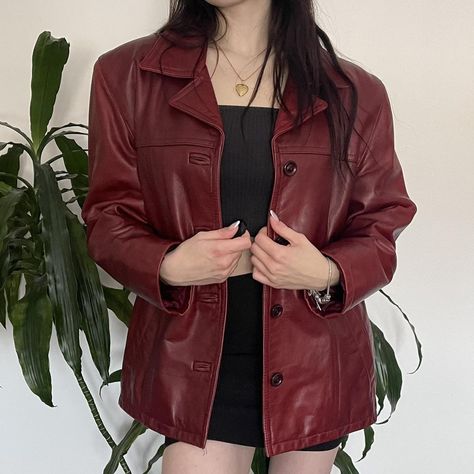 Look what I just found on Depop 🙌 https://depop.app.link/BdzC5Tu7mwb Dark Red Leather Jacket, Wide Shoulders, Vintage Leather Jacket, Red Vintage, Vintage Leather, Dark Red, Red Leather, Red Leather Jacket, Bucket List