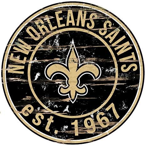 HSN Saints Logo, New Orleans Saints Logo, New Orleans Saints Football, Distressed Signs, Saints Football, Nfl Green Bay, Round Wall Art, Metal Hangers, New Orleans Saints