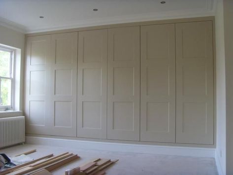 Wall wardrobes as a space-saving alternative Love how these look like old fashioned paneled walls --- Fitted Alcove Cabinets, Bedroom Cupboards, Bedroom Minimalist, Fitted Bedrooms, Build A Closet, Fitted Wardrobes, Closet Door, Wardrobe Cabinets, Bedroom Wardrobe