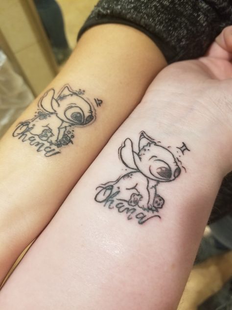 Best Friend Stitch Tattoos, Cartoon Best Friend Tattoos, Best Friend Tattoos Stitch, Lilo And Stitch Best Friend Tattoos, Matching Stitch Tattoos, Stitch Matching Tattoos, Best Friend Disney Tattoos, Besties Tattoos, Generation Tattoo