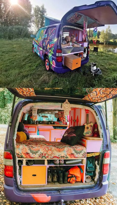 Chrysler Van, Combi Hippie, Hippie Camper, Minivan Camper, Kangoo Camper, Minivan Camper Conversion, Minivan Camping, Micro Camper, Campervan Life