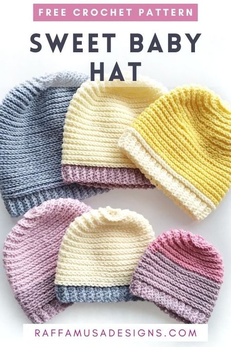 Crochet a Sweet Baby Hat For Newborns – Preemie to Toddler Sizes 12 Month Crochet Hat, Crochet Newborn Baby Hat, Preemie Hat Crochet Pattern, Crochet Preemie Hats Free Pattern, Crochet Newborn Beanie, Newborn Crochet Hats Free Pattern, Crochet Baby Beanies Free Pattern, Baby Beanies Crochet Pattern Free, Crochet Baby Boy Hat Free Pattern