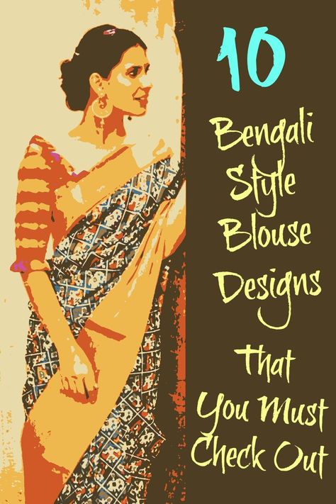 The red-bordered off-white saree and the puffed-sleeve blouse have been Bengal’s gift to traditional Indian fashion. But there is much more to the Bengali style that you will find out here. Sari Blouse Sleeves Design, Sari Styles Modern, Check Blouse Designs, Puffed Sleeves Blouse Saree, Traditional Bengali Look, Modern Saree Blouse, Style Blouse Designs, White Saree Blouse, Red And White Saree