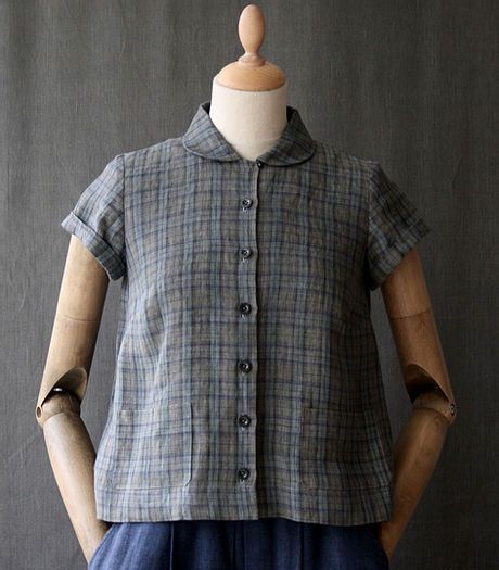 Peter Pan Collar Blouse Pattern, Collar Blouse Pattern, Pan Collar Blouse, Timeless Clothing, Peter Pan Collar Blouse, Linen Shirts Women, Clothing Details, Short Sleeve Pattern, Collar Blouse