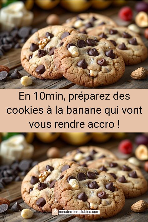 Découvre une recette exquise de cookies à la banane, à la fois simple et rapide à réaliser. Cette gourmandise maison deviendra sans nul doute un incontournable chez toi. Pour ajouter une touche de bien-être à ton quotidien tout en profitant de plaisirs savoureux, suis les pas de l’incroyable Eve Godin. #cookies #banane #recette #cuisine #gourmandise #faitmaison #simple #rapide #bienêtre #savoureux Cookies Banane, Biscuits Diététiques, Healthy Cookies, Cookies Et Biscuits, Succulent, Dessert