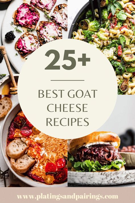 Goat Cheese Cupcakes, Fancy Cheese Recipes, Shrimp Goat Cheese Salad, Best Goat Cheese Recipes, Dinner Ideas With Goat Cheese, Uses For Goat Cheese, Mediterranean Goat Cheese Recipes, Desserts With Goat Cheese, Goat Cheese And Crackers Appetizers