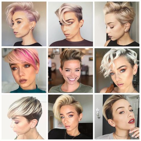 Hair | Skin | Makeup Tutorials on Instagram: “Little #tbt to some of my favorite haircuts 🥰 #pixiecut #pixie #pixiehair #pixiehaircut #shorthair” Sarah Louwho, Easy Short Hairstyles, Pixie Cut Round Face, Hairstyle Trends, Short Haircuts For Women, Short Hair Undercut, Best Pixie Cuts, Bowl Cut, Short Pixie Cut