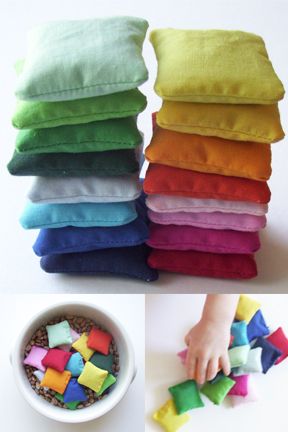 DIY Mini Bean Bags ~ So many games kids can play with these! Diy Sy, Homemade Toys, Happy Mama, Bean Bags, Sewing For Kids, Diy Toys, Bean Bag, Handmade Toys, Toddler Activities