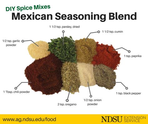 Mexican Seasoning Blend - DIY Spice Mixes Mexican Seasoning Blend, Mexican Spices Blend, Diy Sazon Seasoning, Steak Taco Seasoning Spice Mixes, Meat Spices Seasoning Mixes, Bbq Seasoning Recipe Spice Mixes, Mexican Spice Blend, Tornado Potatoes, Tex Mex Spice Blend