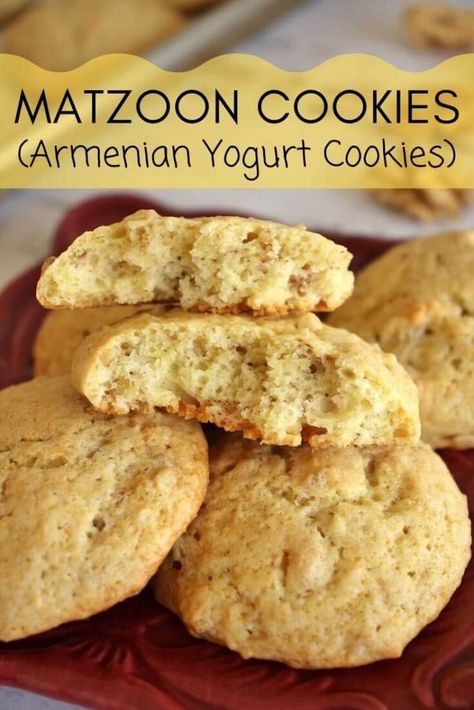 Matzoon Cookies (Armenian Yogurt Cookies) | Mission: Food Yogurt Pastry Recipe, Armenian Recipes Desserts, Armenian Cookies Recipe, Yogurt Cookies Recipe, Armenian Breakfast, Armenian Cookies, Assyrian Recipes, Armenian Dessert, Yogurt Cookies