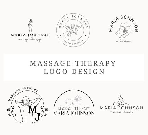 Logo For Massage Therapist, Massage Therapy Business Cards Ideas Logos Design, Massage Therapy Logo, Massage Logo Design, Massage Branding, Massage Therapy Business Cards, Logo Design Canva, Massage Ideas, Therapy Logo