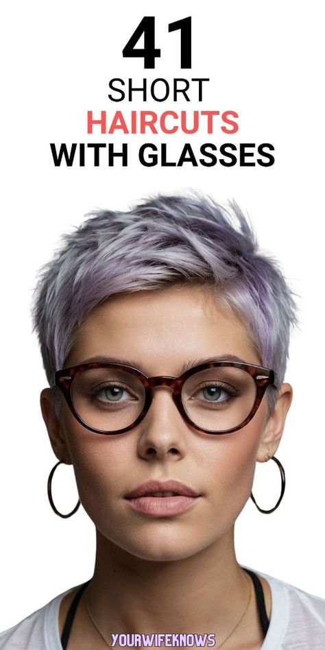 If you're a woman with glasses, these 41 short haircut ideas are just what you need to refresh your style. From trendy pixie cuts to sleek bobs, these haircuts are perfect for enhancing your features. Whether you have a round face, oval face, or another shape, there's a style here that will flatter you. Ideal for those with grey hair or curly textures, these short haircuts are easy to maintain and look fantastic. Discover your new favorite hairstyle today! Short Hair Necklines, Pixie For Oval Face Shape, Best Hairstyles For Round Face Women, Short Cut For Thinning Hair, Short Grey Hair Over 60 With Glasses, Pixie Haircut With Glasses, Pixie Cut 2024, Short Hair For Oval Face Shape, Pixie Haircut Straight Hair