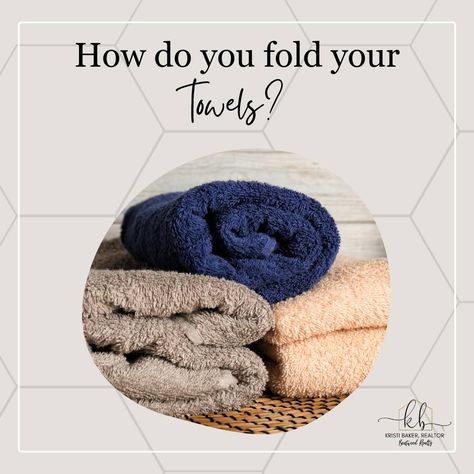 Let's Settle the Great Towel-Folding Debate Once and for All! 🟠 Team Square Squad: Keep it classic with the neat square fold! It's all about symmetry and simplicity! 🔵 Roll 'n' Rock Crew: Roll up those towels for maximum space-saving and spa-like vibes! 🟢 Fold 'n' Flip Fanatics: Why choose between square and roll when you can have both? Which team are you on? #bathtowels #folding #bathroom #halfs #roll #towel #kristibaker #wacorealtor #WacoTexasRealEstate #KristiBakerRealtor #sellersagen... Towel Folding, Waco Texas, All Team, Fun Fact, Roll Up, Space Saving, Towels, Fun Facts, Rolls