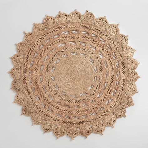 5' Round Woven Jute Area Rug by World Market Affordable Area Rugs, Jute Area Rug, Affordable Rugs, Boho Living Room Decor, Jute Area Rugs, Diy Carpet, Natural Fiber Rugs, Circle Rug, Stair Runner Carpet