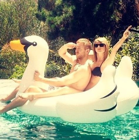 Taylor Swift And Calvin, Cutest Couple Ever, Neon Nights, Calvin Harris, Pool Floats, Beach Bum, Taylor Alison Swift, Hollywood Stars, Tom Hiddleston