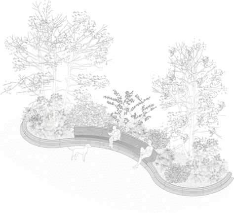 Landscape Diagram, Elevation Drawing, Landscape Elements, Architecture Collage, Architecture Graphics, Architecture Concept Drawings, Architectural Section, Architectural Drawing, Diagram Architecture