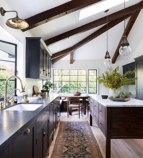 Look up, Ceilings Matter: A Study of 10 Incredible Ceilings and Why Every Ceiling Needs an Intentional Plan - Chris Loves Julia Best Kitchen Design, Amber Lewis, Budget Kitchen, Dark Kitchen, Classic Kitchen, Dark Kitchen Cabinets, Amber Interiors, Kitchen Trends, Design Del Prodotto