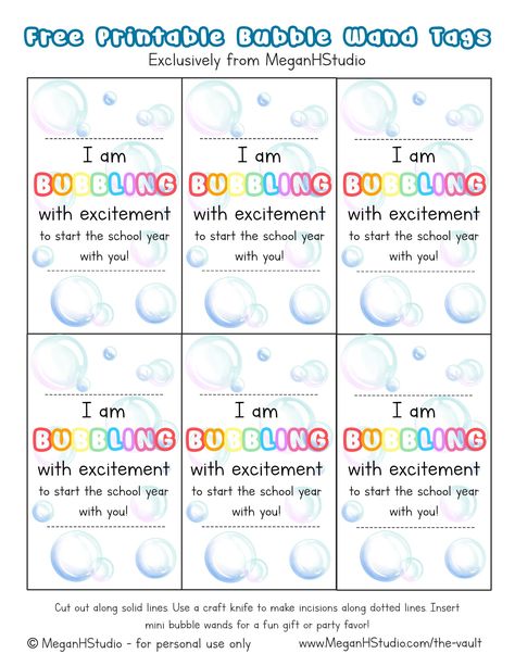 Bubble Tags Beginning Of Year, Bubble Gifts For Students, Back To School Bubbles Tags, Bubble Gift Tags Free Printable, Bubbling With Excitement Tags Free, Bubble Gift Tags, Welcome New Teachers, Classroom Birthday Gifts, First Day Of School Gifts