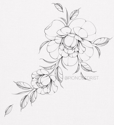 Applic Work, Fine Line Floral, Chic Tattoo, Floral Tattoo Design, Tattoo Reference, Floral Ideas, Fine Line, Flowers Plants, Tattoos And Piercings