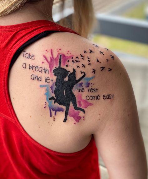 All time low tattoo, silhouette birds, watercolor All Time Low Tattoo, Alive Tattoo, Tattoo Silhouette, Very Much Alive, Birds Watercolor, Band Tattoos, Band Tattoo, Piercing Ideas, All Time Low