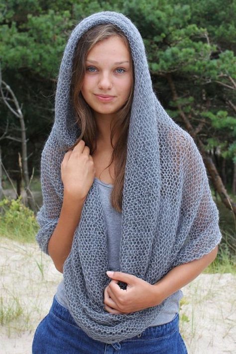 Knitted Cowl Scarves, Scarf Chunky, Mohair Scarf, Boho Styl, Pattern Scarf, Lace Scarf, Cowl Scarf, Knit Wrap, Knit Cowl