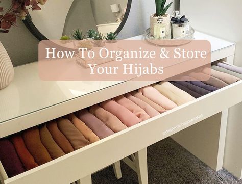 Hijab Organization Ideas Closet, Hijab Closet Organization, Hijab Wardrobe Storage, Hijab Organization, Hijab Storage Ideas, Hijab Organization Ideas, Classic Shelves, Closet Room, Clothes Organization Diy