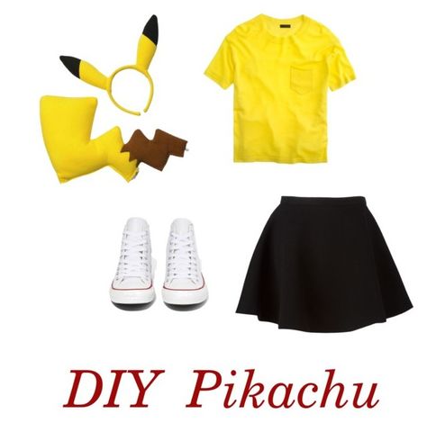 "DIY Pikachu Costume" by kella-my-faith on Polyvore featuring Converse, J.Crew and Neil Barrett Pikachu Costume Women, Diy Pikachu Costume, Pikachu Halloween Costume, Diy Pikachu, Pikachu Halloween, Sew Halloween Costume, Pikachu Costume, Pokemon Costumes, Pokemon Halloween