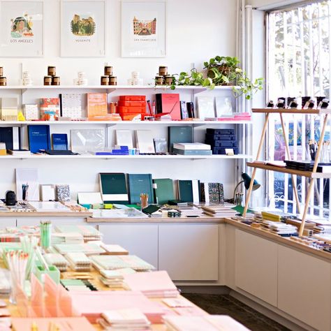 These Stationery Shops Help You Stock Up on Everything from Cards to Art Supplies and Notebooks Stationery Shops, Stationery Store Design, Gift Shop Interiors, Store Inspiration, Moon Cakes, Stationary Store, Stationary Shop, Wall Planner, Art Supply Stores