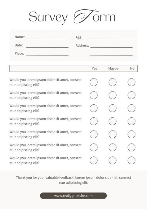 Free and customizable survey templates Customer Feedback Design Layout, Feedback Form Design, Questionnaire Design, Survey Design, Survey Form, Questionnaire Template, Survey Template, Customer Survey, Holiday Card Template