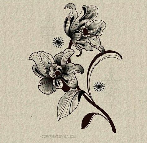 Blackwork Tattoo Design, Floral Tattoo Design, Tattoo Portfolio, Line Work Tattoo, Line Art Tattoos, Discreet Tattoos, Tattoo Cover, Flower Tattoo Designs, Black Work