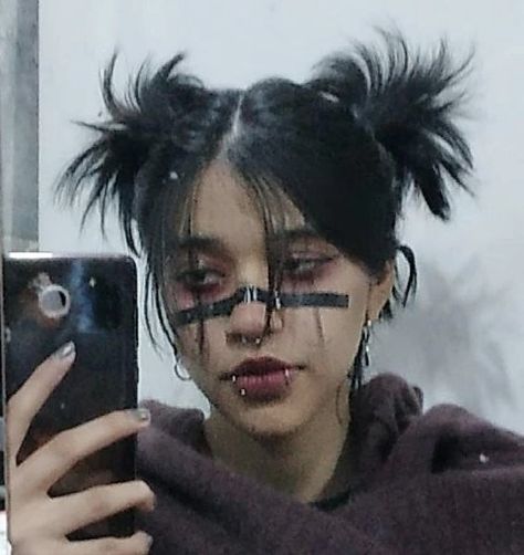 Choso Jujutsu Hairstyle, Choso Eye Makeup, Diy Choso Cosplay, Chose Hairstyle Jjk Tutorial, Choso Makeup Girl, Choso Hair Tutorial Long Hair, Jujutsu Kaisen Hairstyle, Choso Halloween Girl, Choso Jjk Outfit