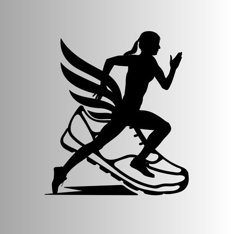 Shoe Outline, Xc Running, Running Tattoo, Sports Clipart, Track Runners, Sports Banquet, Female Runner, Movable Walls, Yearbook Themes