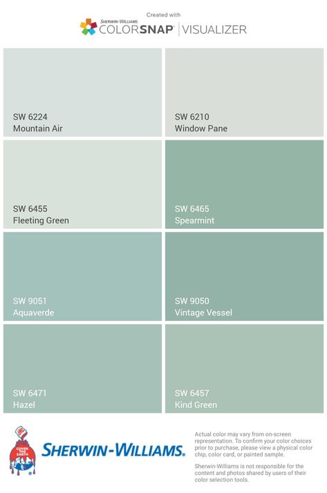 Seafoam Paint Color Sherwin Williams, Sherwin Williams Spearmint, Muted Mint Paint Color, Seafoam Green Accent Wall, Sherwin Williams Mint Green Paint Colors, Pastel Green Wall Paint, Mint Green Bedroom Walls, Mint Green Paint Walls, Mint Bedroom Walls