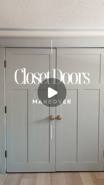 Closet Door Painting Ideas, Custom Closet Doors, Double Door Handles, Closet Door Ideas, French Doors Bedroom, Closet Transformation, Double Sliding Doors, Custom Doors, Magnetic Door